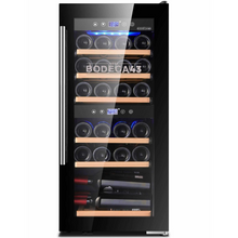 Load image into Gallery viewer, BODEGA43 - 24 Bottle - Dual Zone - Freestanding Wine Cooler - 395mm Wide - Black - B4324
