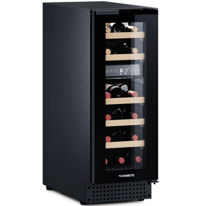 Dometic D18B – Freestanding | Built-In Wine Cooler – 295mm Wide – 18 Bottles – Black Glass Finish – Dual Temperature Zone – Wine Fridge – 9620000646 | Chilled Solution 