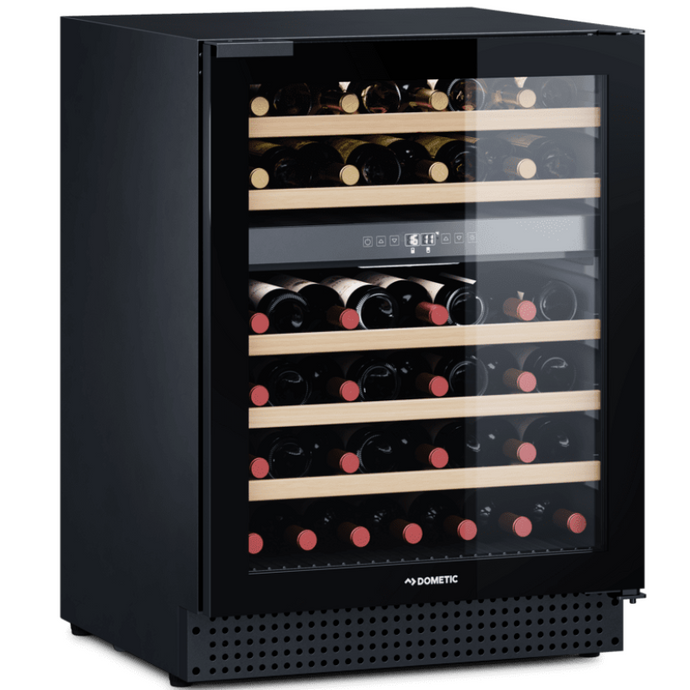 Dometic D46B – Freestanding | Built-In Wine Cooler – 595mm Wide – 46 Bottles – Black Glass Finish – Dual Temperature Zone – Wine Fridge – 9620000648 | Chilled Solution 