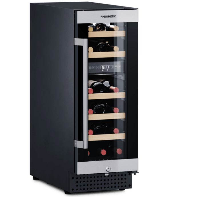 Dometic C18B – Freestanding | Built-In Wine Cooler – 295mm Wide – 18 Bottles – Black Glass Finish – Dual Temperature Zone – Wine Fridge – 9620000644 | Chilled Solution 