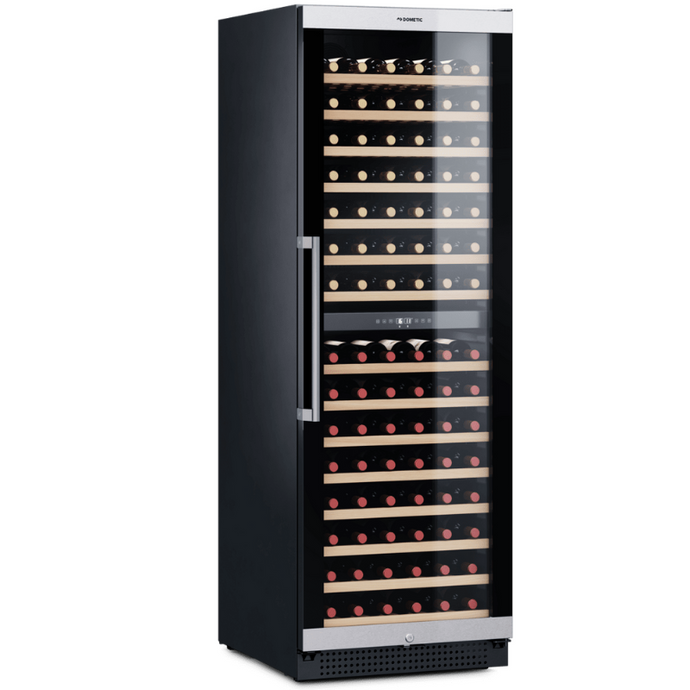 Dometic C154F – Freestanding | Built In Wine Cooler – 595mm Wide – 154 Bottles – Black Glass Finish – Dual Temperature Zone – Wine Fridge – 9620000641 | Chilled Solution 