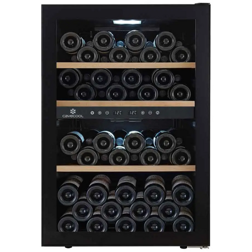 Cavecool Chill Topaz - 62 bottles - Dual zone - Freestanding Wine Fridge - 55cm Wide - Black - CC54DB-1 - Chilled Solution 