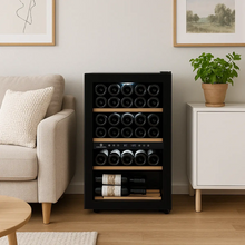 Load image into Gallery viewer, Cavecool Chill Ruby - 34 Bottle - Dual Zone - Wine Fridge - Freestanding - 480mm Wide - Black -  CC29DB-1 - Chilled Solution 
