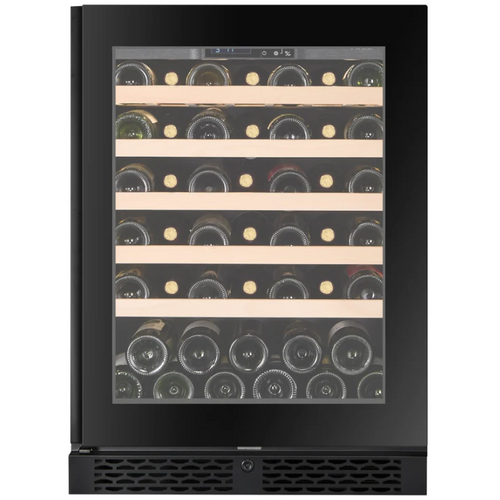 CELLA - 46 Bottle - Freestanding Or Built In Wine Cabinet - Single Zone Wine Cooler - 595mm Wide - W46S-BLACK - Chilled Solution