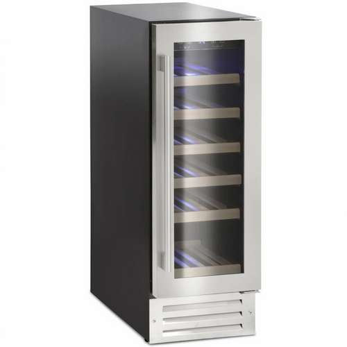 Montpellier - 19 Bottle - Single Zone - Built-In Wine Cooler – 295mm Wide with Beech Wood Shelves WC19X - chilledsolution