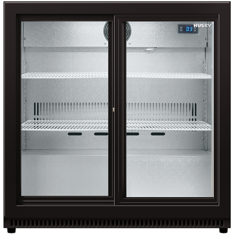 Double door discount bar fridge black