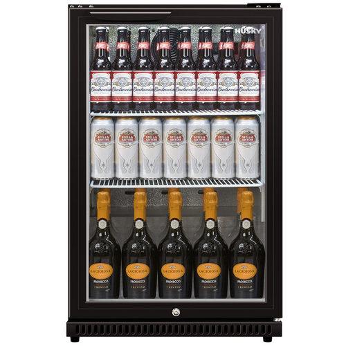 Husky -Single Door Bar Fridge - Freestanding or Build In - Black - 72 Bottles - 555mm Wide -  C1H-865-BK-UK-HU - chilledsolution