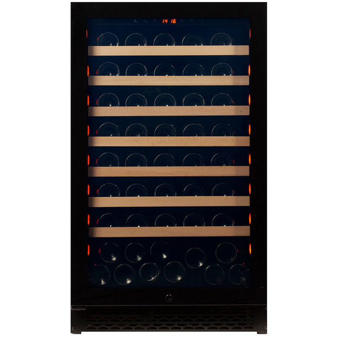 Pevino PNG88S-HHB - Single Zone Wine Cooler - Built In Wine Fridge - 83 bottles - Black glass front - 595mm Wide - chilledsolution