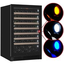 Load image into Gallery viewer, Pevino PNG88S-HHB - Single Zone Wine Cooler - Built In Wine Fridge - 83 bottles - Black glass front - 595mm Wide - chilledsolution
