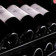 Load image into Gallery viewer, Pevino PNG88S-HHB - Single Zone Wine Cooler - Built In Wine Fridge - 83 bottles - Black glass front - 595mm Wide - chilledsolution
