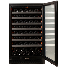 Load image into Gallery viewer, Pevino PNG88S-HHB - Single Zone Wine Cooler - Built In Wine Fridge - 83 bottles - Black glass front - 595mm Wide - chilledsolution

