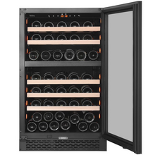 Load image into Gallery viewer, Pevino PNG88D-HHB - Dual Zone Wine Cooler - Built In Wine Fridge - 74 Bottles - Black glass front - 595mm Wide - chilledsolution
