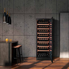 Load image into Gallery viewer, Pevino PNGD-180S-HHB Display Wine Cooler - Built In or Freestanding - 159 Bottles - Single Zone Wine Fridge - Black Glass Front - 595mm Wide - chilledsolution
