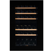 Load image into Gallery viewer, Pevino Pl48D-BP - Integrated Wine Cooler - Push Open 42 bottles - Dual zone wine fridge - Black glass front - 595mm Wide - chilledsolution
