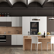 Load image into Gallery viewer, Pevino Pl48D-BP - Integrated Wine Cooler - Push Open 42 bottles - Dual zone wine fridge - Black glass front - 595mm Wide - chilledsolution
