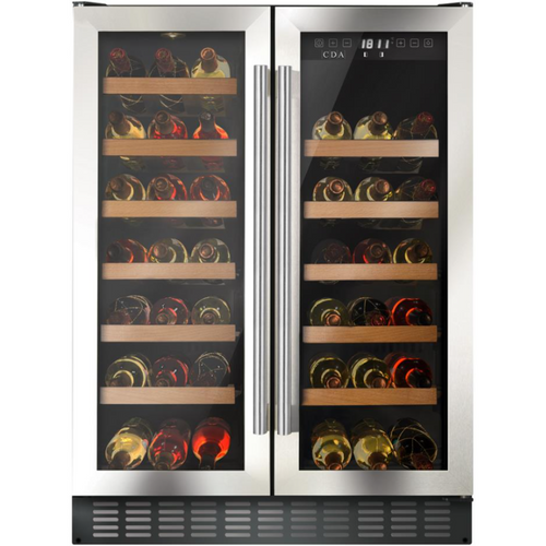 CDA 40 Bottle - Dual Zone - Freestanding Undercounter/Built-In Wine Cooler 595mm Wide - FWC624SS - Stainless Steel