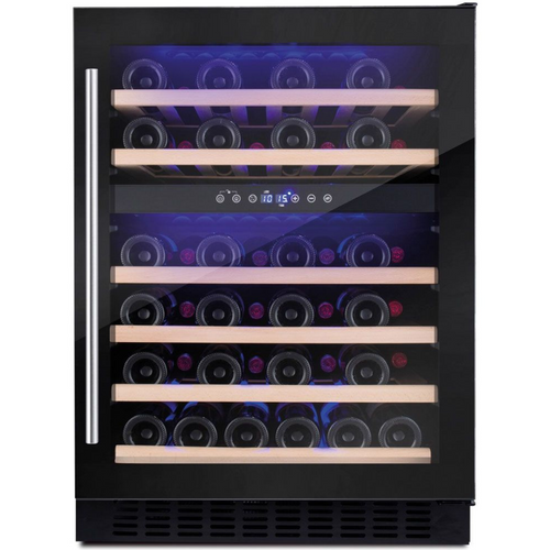 Amica 46 Bottles - Dual Zone -  Freestanding/Under Counter/Built In Wine Cooler - 595mm Wide - AWC600BL - Black