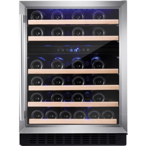 Amica 46 Bottles - Dual Zone -  Freestanding/Under Counter/Built In Wine Cooler - 595mm Wide -  AWC600SS - Stainless Steel