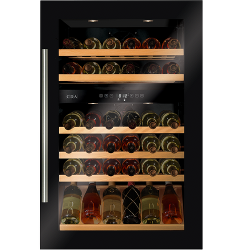 CDA 57 Bottle - Dual Zone - Integrated Wine Cooler - 590mm Wide - FWV902BL - Black