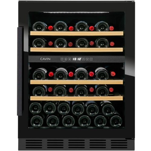 Products Cavin Artic collection 60D - Built In Wine Cooler - Dual Zone - 44 Bottles - 595mm Wide - Black - ACD60FGB