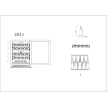 Load image into Gallery viewer, Cavin Scandinavian Collection 40 - Built In Wine Cooler - Dual Zone Wine Fridge - 40 Bottles -  595mm Wide - Black  - SW-40B
