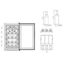 Load image into Gallery viewer, Cavin Northern Collection 15 Black - Freestanding Wine Cooler - Single Zone - 360mm Wide - NC-15B
