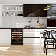 Load image into Gallery viewer, Artevino Cosy - 39 Bottle Dual Zone Built In or Freestanding Wine Ageing Cabinet COSYPMT - Black - 594mm Wide - chilledsolution
