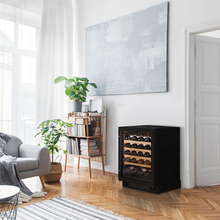 Load image into Gallery viewer, Artevino Cosy - 39 Bottle Dual Zone Built In or Freestanding Wine Ageing Cabinet COSYPMT - Black - 594mm Wide - chilledsolution
