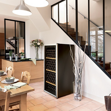 Load image into Gallery viewer, Artevino Oxygen - 177 bottles - Freestanding Wine Cabinet - Dual Zone Wine Cooler - Glass door - OXMMT177NVSD - 680mm Wide - chilledsolution
