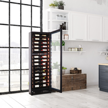 Load image into Gallery viewer, Pevino BIPBI58D-HHB-1 - 54 bottles - Freestanding or built In Wine Cabinet - Dual zone  - Black  - 595mm Wide - chilledsolution
