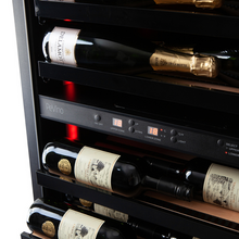 Load image into Gallery viewer, Pevino BIPBI58D-HHB-1 - 54 bottles - Freestanding or built In Wine Cabinet - Dual zone  - Black  - 595mm Wide - chilledsolution
