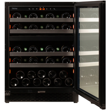 Load image into Gallery viewer, Pevino PNG46D-HHB Wine Fridge - 39 bottle - Built In - Dual Zone Wine cooler - 595mm Wide - Black glass front - chilledsolution
