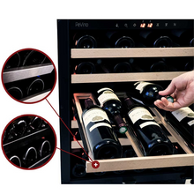 Load image into Gallery viewer, Pevino PNG46D-HHB Wine Fridge - 39 bottle - Built In - Dual Zone Wine cooler - 595mm Wide - Black glass front - chilledsolution
