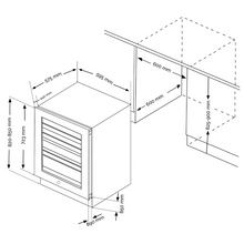 Load image into Gallery viewer, Pevino - PNG46D-HHBS - Built in Wine cooler / Wine Fridge - 39 bottles - Dual zones - Black steel - 595mm Wide - chilledsolution
