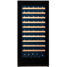 Load image into Gallery viewer, Pevino PNG120S-HHB Wine Cooler - Built In or freestanding - 113 bottles - Single Zone Wine Fridge - 595mm Wide - Black glass front - chilledsolution
