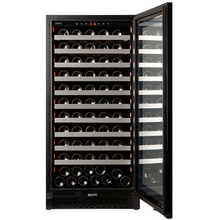 Load image into Gallery viewer, Pevino PNG120S-HHB Wine Cooler - Built In or freestanding - 113 bottles - Single Zone Wine Fridge - 595mm Wide - Black glass front - chilledsolution
