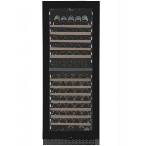 Pevino PNG180D-HHB Wine Fridge - Dual Zone Wine Cooler - 150 Bottles - Black glass front - 595mm Wide - chilledsolution