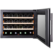 Load image into Gallery viewer, Pevino PI24S-B Wine Fridge - 24 bottles - Single zone Integrated wine cooler - 550mm Wide - Black glass front - chilledsolution
