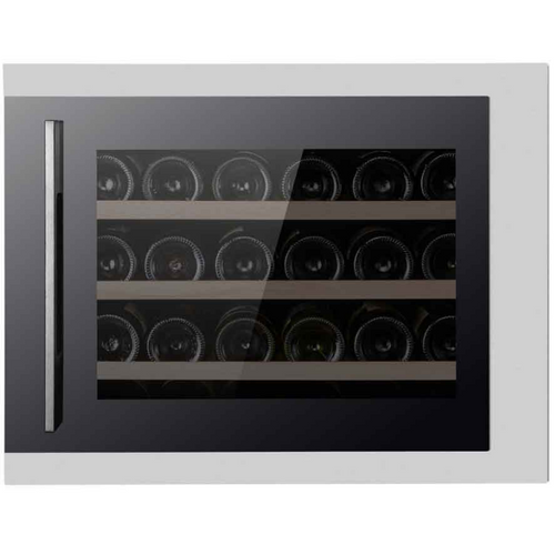 Pevino PI24S-S Wine Fridge - 24 bottles - Single zone Integrated wine cooler - 550mm Wide - Black Stainless Steel - chilledsolution