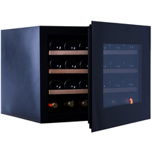 Load image into Gallery viewer, Pevino Pl24S-BP - Integrated Wine Cooler / Wine Fridge - Push Open 24 bottles - Single zone - Black Glass Front - 592mm Wide - chilledsolution
