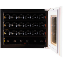 Load image into Gallery viewer, Pevino Pl24S-WP- Integrated Wine Cooler / Wine Fridge - Push Open 24 bottles - Single zone - White Glass Front - 592mm Wide - chilledsolution
