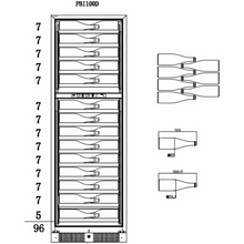 Load image into Gallery viewer, Pevino BI 96 Bottles - Built In / Freestanding Wine Cooler - Dual Zone Wine Cabinet - Black - 595mm Wide - PBI100D-HHB - chilledsolution
