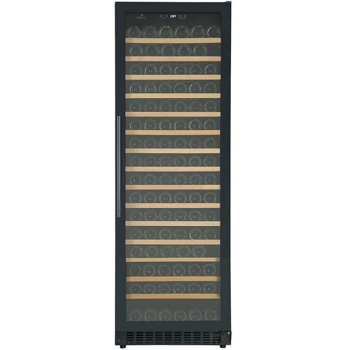 CaveCool Affection Onyx - Single Zone Wine Cooler - Freestanding or Built In Wine Fridge - 171 bottles - Black - 595mm Wide - CC428SB - chilledsolution