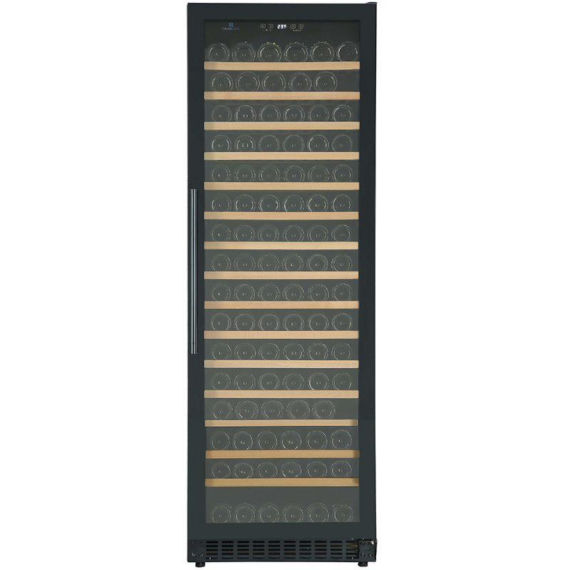 CaveCool Affection Onyx - Single Zone Wine Cooler - Freestanding or Built In Wine Fridge - 171 bottles - Black - 595mm Wide - CC428SB - chilledsolution