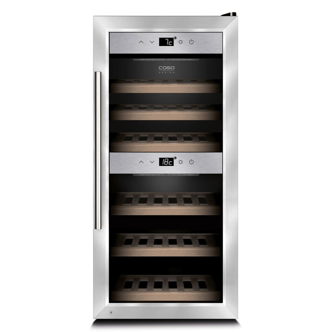 CASO WineComfort 24 - Freestanding Wine Cooler / Wine Fridge - Dual Zone - 395mm Wide - 645 - chilledsolution