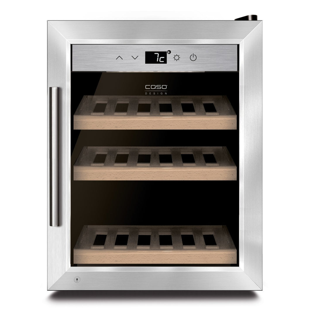 CASO WineSafe 12 Classic - Single Zone Wine Cooler / Wine Fridge - 12 Bottles - 395mm Wide - 622 - chilledsolution