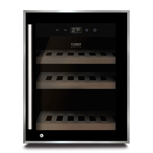 CASO WineSafe 12 Black - Single Zone Wine Cooler / Wine Fridge - 12 Bottles - 395mm Wide - 624 - chilledsolution