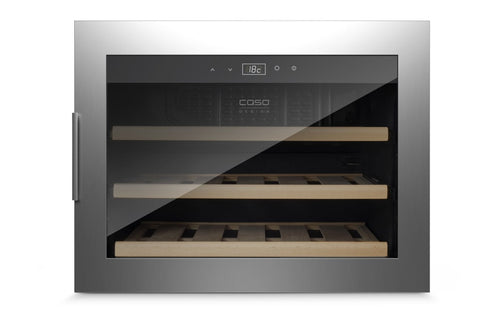 CASO WineSafe 18 EB Inox - Integrated Wine Cooler / Wine Fridge - Single Zone - 18 bottles - 590mm Wide - 629 - chilledsolution