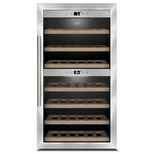 CASO WineComfort 66 - Freestanding Wine Cooler / Wine Fridge - Dual Zone  -  66 Bottles - 595mm Wide - 660 - chilledsolution